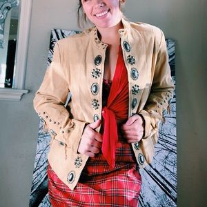 Vintage 90’s Leather and Fringe Jacket